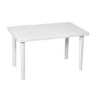 Mesa Retangular Plástica Piscina Praia Desmontável Branca Pla