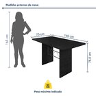 Mesa Retangular Tampo 140x75cm Base Ardósia Indiano Ardósia I