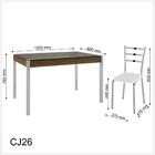 Mesa Retangular Tampo De Vidro Cj26 C/ 4 Cadeiras - Cromado/b