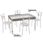 Mesa Retangular Tampo De Vidro Cj26 C/ 4 Cadeiras - Cromado/b
