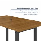 Mesa Retangular Tampo Madeira Maciça Ripado 140x75cm Base Tub
