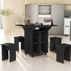 Mesa Retrátil Ana Com Banquetas Preto