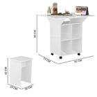 Mesa Retrátil Com 4 Bancos Embutidos Branco Annie Basoto