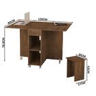 Mesa Retrátil Com 4 Bancos Embutidos Castanho Jade Basoto