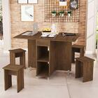 Mesa Retrátil Com 4 Bancos Embutidos Castanho Jade Basoto