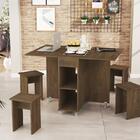 Mesa Retrátil Com Banquetas Castanho