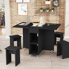 Mesa Retrátil Com Banquetas Preto