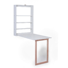 Mesa Retrátil De Parede Com Organizador Madeira E Mdf Branco/