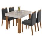 Mesa Retrátil Lena E 4 Cadeiras Para Sala De Jantar Alana N04