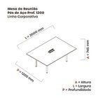 Mesa Reunião 200cm X 120cm Mrcpb2012 Branco/cinza
