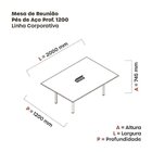 Mesa Reunião 200cm X 120cm Mrcpb2012 Nogueira Casablanca/cinza