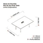 Mesa Reunião 200cm X 120cm Mrcpb2012 Preto/cinza