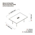 Mesa Reunião 200cm X 140cm Mrcpb2014 Nogueira Casblanca/branco