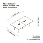 Mesa Reunião 240cm X 140cm Mrcpb2414 Branco/grafito