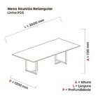 Mesa Reunião 2600x1200mm Mr2600p25tub Cinza/azul