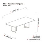 Mesa Reunião 2600x1200mm Mr2600p25tub Walnut/branco