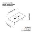 Mesa Reunião 320cm X 120cm Mrcpb3212 Grafito/branco