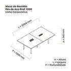 Mesa Reunião 320cm X 120cm Mrcpb3212 Walnut/branco