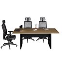 Mesa Reunião 6 Lugares Pé Painel 200x90cm Amadeirado Claro/pr