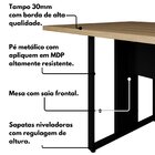 Mesa Reunião 6 Lugares Pé Painel 200x90cm Amadeirado Claro/pr