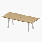 Mesa Reunião 8 Lugares 230cm Central Tomada Escritório Indust