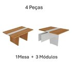 Mesa Reunião Escritório 10 Lugares Com Caixa De Tomada, Tampo