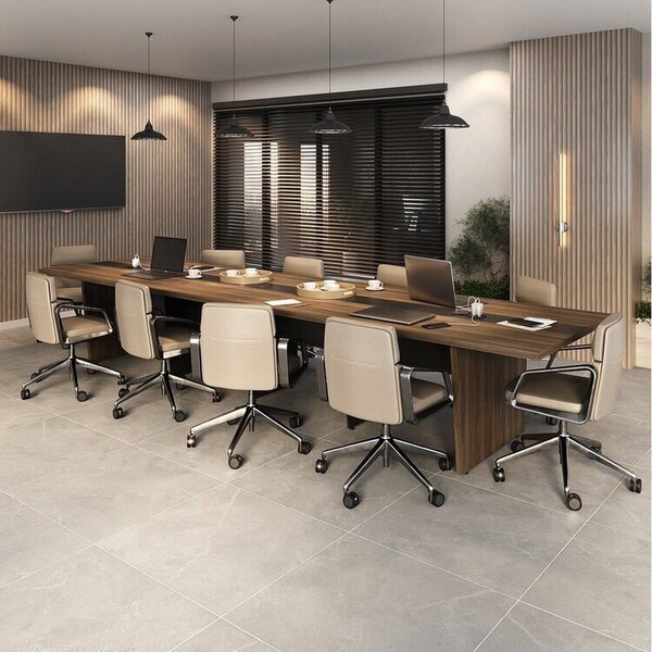 Mesa Reunião Escritório 10 Lugares Com Caixa De Tomada, Tampo