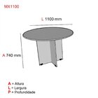 Mesa Reunião Redonda Maxxi Mx1000  Branco