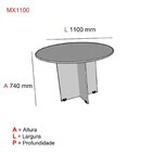 Mesa Reunião Redonda Maxxi Mx1000  Preto