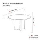 Mesa Reunião Redonda Mrr1100p25pp Branco