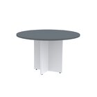 Mesa Reunião Redonda Mrr1100p25pp Grafito/branco