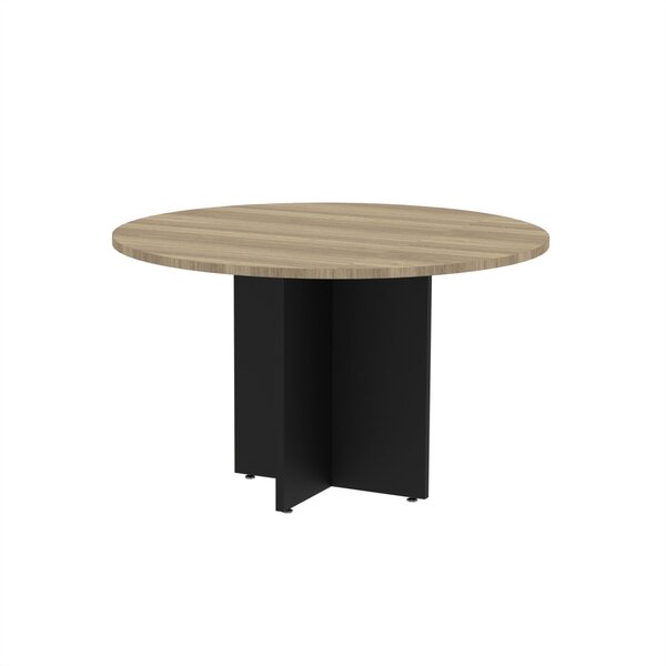 Mesa Reunião Redonda Mrr1100p25pp Noce Naturalle/preto