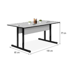 Mesa Reunião Retangular 1,80m X 0,80m Cinza