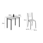 Mesa Rio Tampo Granito Preto 100x60cm Com 4 Cadeiras Tubular