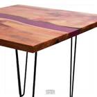 Mesa River Table Resinada De Jantar Andorra - Madeira Maciça