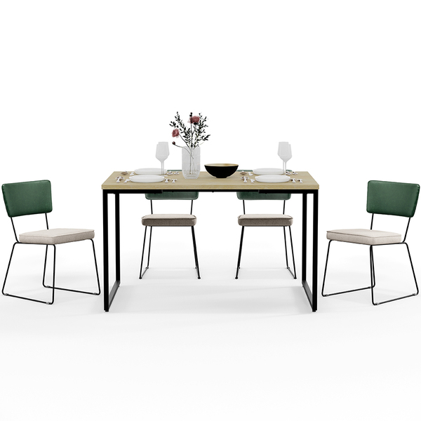 Mesa Rivera Nature 136cm Com 4 Cadeiras Allana F01 Facto Verd