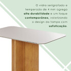 Mesa Robusta Candian 120cm Tampo Vidro Canto Copo Jcm Movelar