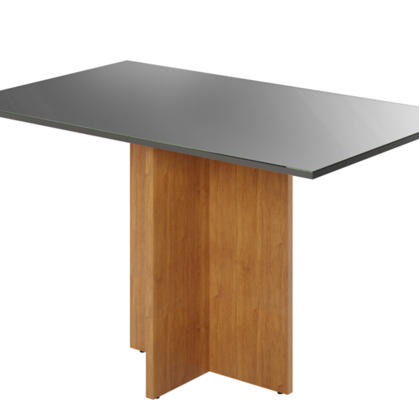 Mesa Robusta Candian 160cm Tampo Vidro Jcm Movelaria Não Acom