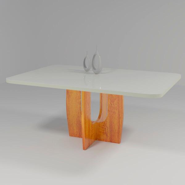 Mesa Roma 180x90 Mdf/vidro Bom Pastor