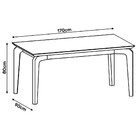 Mesa Rouge Tampo De Madeira Chanfrado Com Vidro Para 6 Lugare