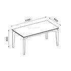 Mesa Rouge Tampo De Madeira Chanfrado Com Vidro Para 6 Lugare