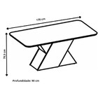 Mesa Rubi Retangular 6 Lugares 1700mm Tampo Chanfrado E Vidro
