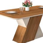 Mesa Rubi Tampo Chanfrado 6 Lugares Carvalho Nobre/off White