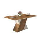 Mesa Rubi Tampo Chanfrado 6 Lugares Carvalho Nobre/off White