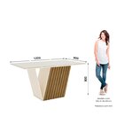 Mesa Rubia Para 6 Lugares Tampo 160cm Canto Reto Com Vidro Of