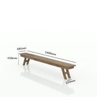 Mesa Rustica Com 2 Bancos Em Madeira  Marrom