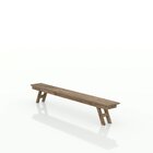 Mesa Rustica Com 2 Bancos Em Madeira  Marrom