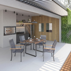 Mesa Rústica Envelhecida 90x100cm com Base A Preta