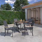 Mesa Rústica Envelhecida 90x100cm com Base X Preta