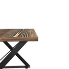 Mesa Rústica Envelhecida 90x100cm com Base X Preta